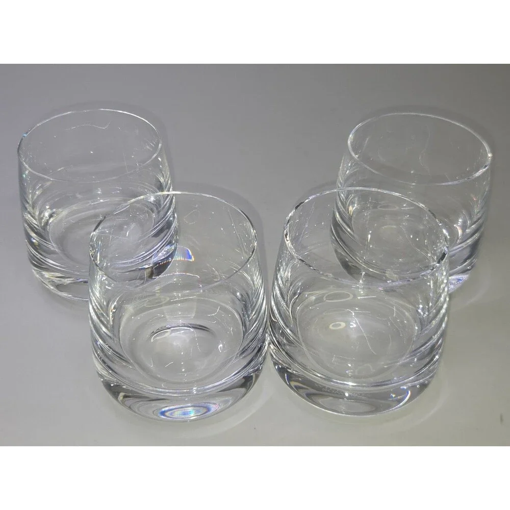 Set of 4 Williams Sonoma Double Old Fashioned Lowball Tumbler Crystal Glasses